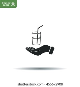 Drink sign. Save or protect symbol by hands.