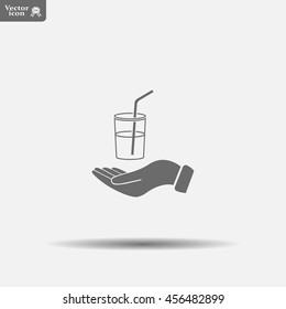Drink sign. Save or protect symbol by hands.