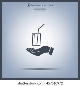 Drink sign. Save or protect symbol by hands.