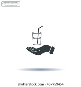 Drink sign. Save or protect symbol by hands.