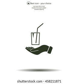 Drink sign. Save or protect symbol by hands.
