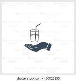 Drink sign. Save or protect symbol by hands.