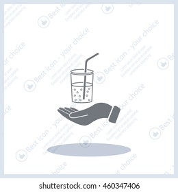 Drink sign. Save or protect symbol by hands.
