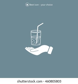Drink sign. Save or protect symbol by hands.