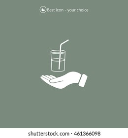 Drink sign. Save or protect symbol by hands.