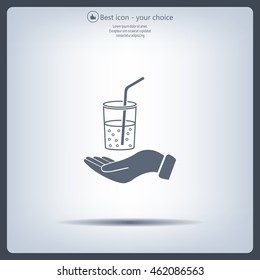 Drink sign. Save or protect symbol by hands.