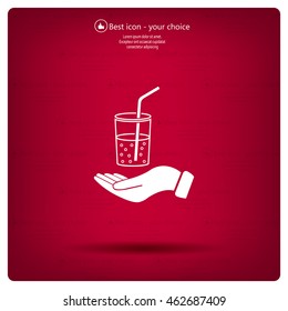 Drink sign. Save or protect symbol by hands.