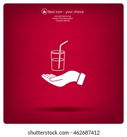Drink sign. Save or protect symbol by hands.