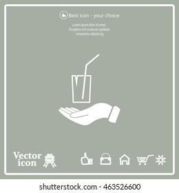 Drink sign. Save or protect symbol by hands.