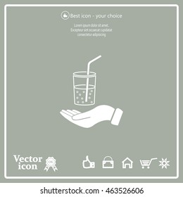 Drink sign. Save or protect symbol by hands.