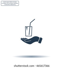 Drink sign. Save or protect symbol by hands.