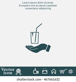 Drink sign. Save or protect symbol by hands.