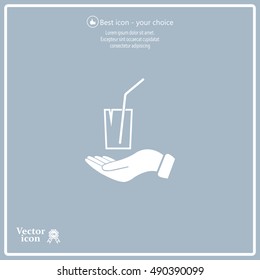 Drink sign. Save or protect symbol by hands.
