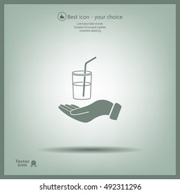 Drink sign. Save or protect symbol by hands.
