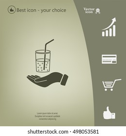 Drink sign. Save or protect symbol by hands.
