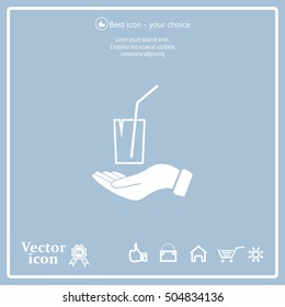 Drink sign. Save or protect symbol by hands.