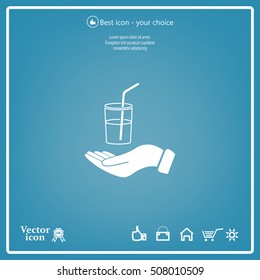 Drink sign. Save or protect symbol by hands.