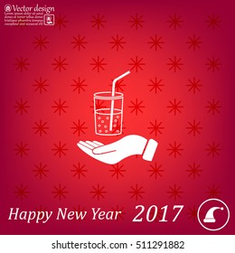Drink sign. Save or protect symbol by hands.
