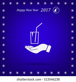 Drink sign. Save or protect symbol by hands.