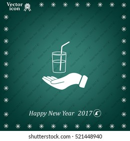 Drink sign. Save or protect symbol by hands.