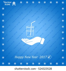 Drink sign. Save or protect symbol by hands.