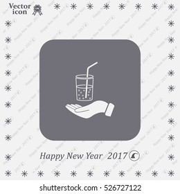Drink sign. Save or protect symbol by hands.