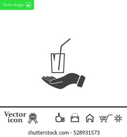 Drink sign. Save or protect symbol by hands.