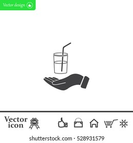 Drink sign. Save or protect symbol by hands.