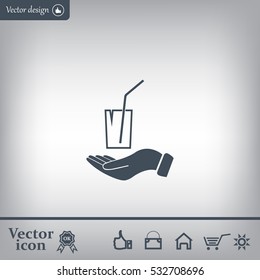 Drink sign. Save or protect symbol by hands.