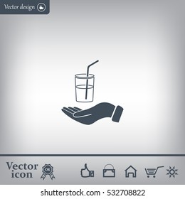 Drink sign. Save or protect symbol by hands.