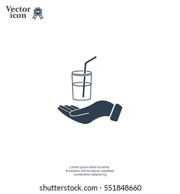 Drink sign. Save or protect symbol by hands.