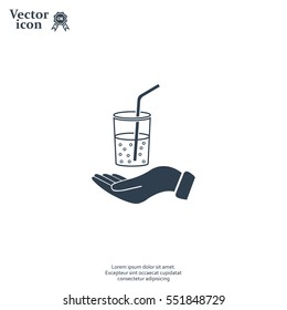 Drink sign. Save or protect symbol by hands.
