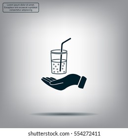 Drink sign. Save or protect symbol by hands.