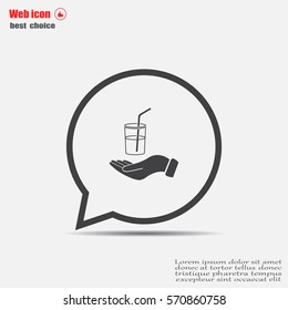 Drink sign. Save or protect symbol by hands.