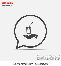 Drink sign. Save or protect symbol by hands.