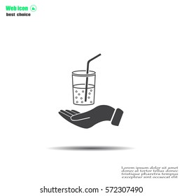 Drink sign. Save or protect symbol by hands.