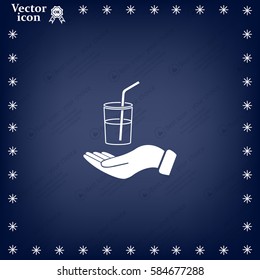 Drink sign. Save or protect symbol by hands.