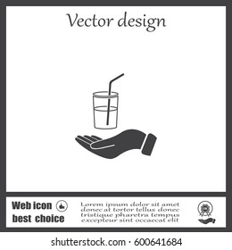 Drink sign. Save or protect symbol by hands.