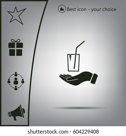 Drink sign. Save or protect symbol by hands.