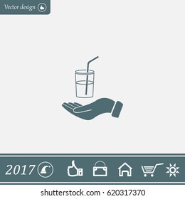 Drink sign. Save or protect symbol by hands.