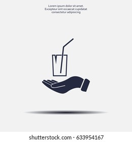 Drink sign. Save or protect symbol by hands.
