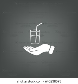 Drink sign. Save or protect symbol by hands.