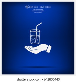 Drink sign. Save or protect symbol by hands.