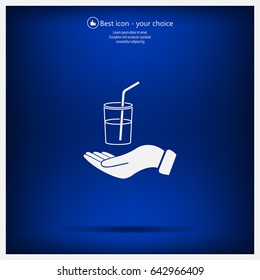 Drink sign. Save or protect symbol by hands.