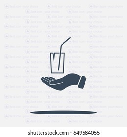 Drink sign. Save or protect symbol by hands.