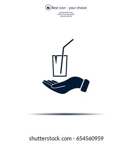 Drink sign. Save or protect symbol by hands.