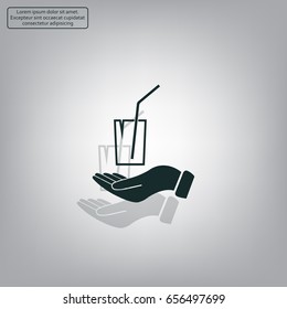 Drink sign. Save or protect symbol by hands.