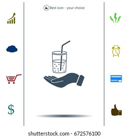 Drink sign. Save or protect symbol by hands.