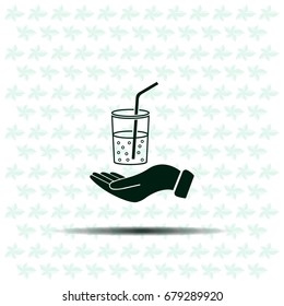 Drink sign. Save or protect symbol by hands.