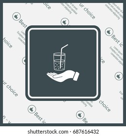 Drink sign. Save or protect symbol by hands.